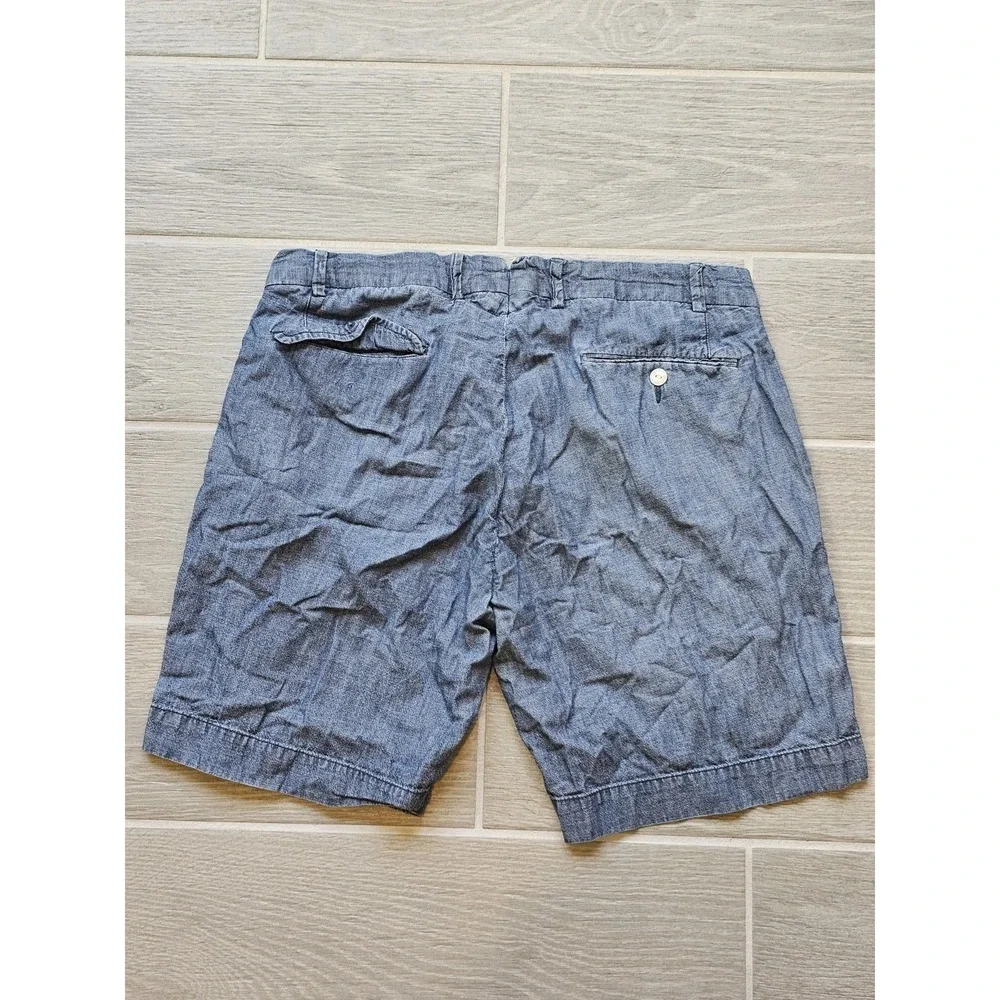 Polo Ralph Lauren Straight Fit Shorts Mens 32 Blue Chambray Denim Cotton